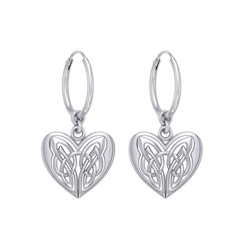 Eternal Heart Celtic Knots Silver Hoop Earrings TER2104 - Jewelry